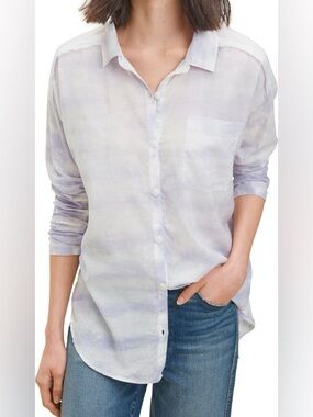 Splendid Paige Tie Dye Mixed Media Shirt